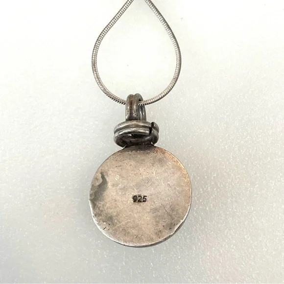 925 Sterling Silver Natural Black Onyx Navajo Southwest Pendant Necklace - Picture 7 of 7